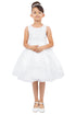 Girls Floral Embroidery Cutout Overlay Flower Girl Dress 2-16